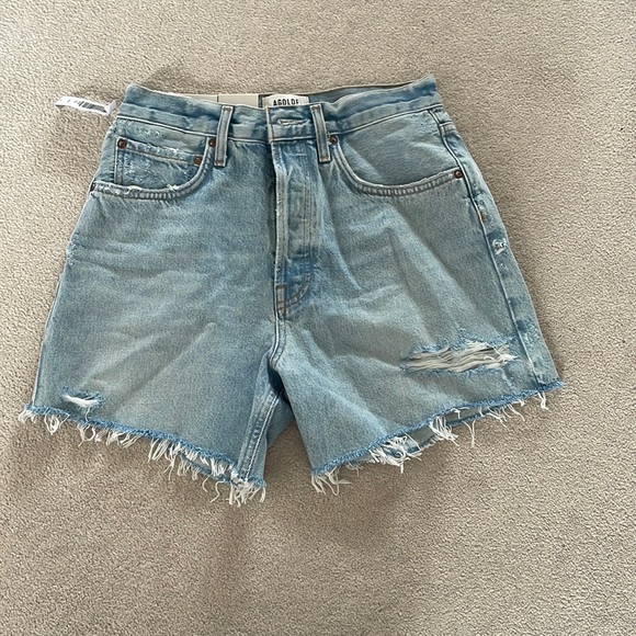 Agolde Pants - Agolde Riley High Rise Slim Leg Jean Shorts size 27